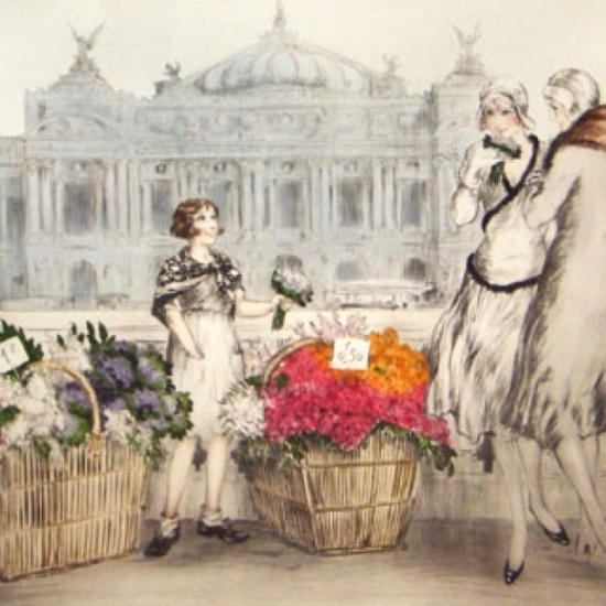 ルイ・イカールの絵画作品　タイトルは、パリの花